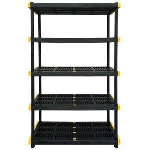 Project Source Commander 5 -Tier Heavy Duty Black Plastic Utility shelving unit ( 48-in W x 20-in D x 72-in H )