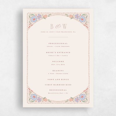 Linen, Beige Wedding Program - Persephone
