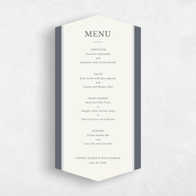 Grey Diamond Wedding Menu - Weyers
