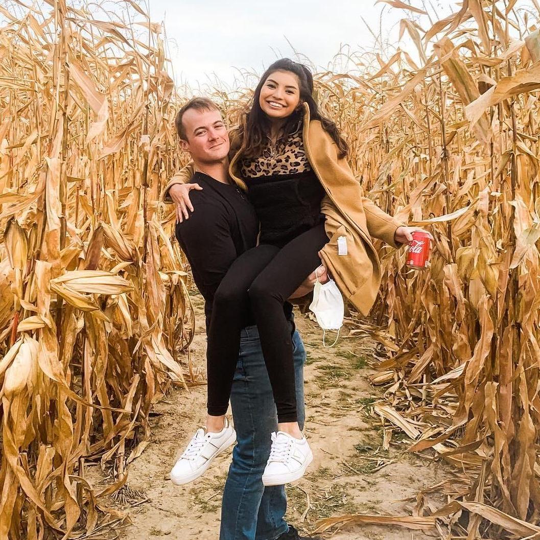 Luke and I in a cornfield.