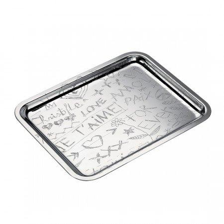 Grafitti Silver Plated Rectangular Tray
