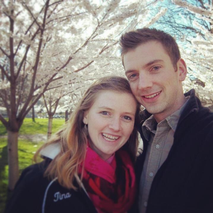 April 2012 - Cherry blossoms in bloom at the University of Toronto during our visit to campus before Billy started grad school