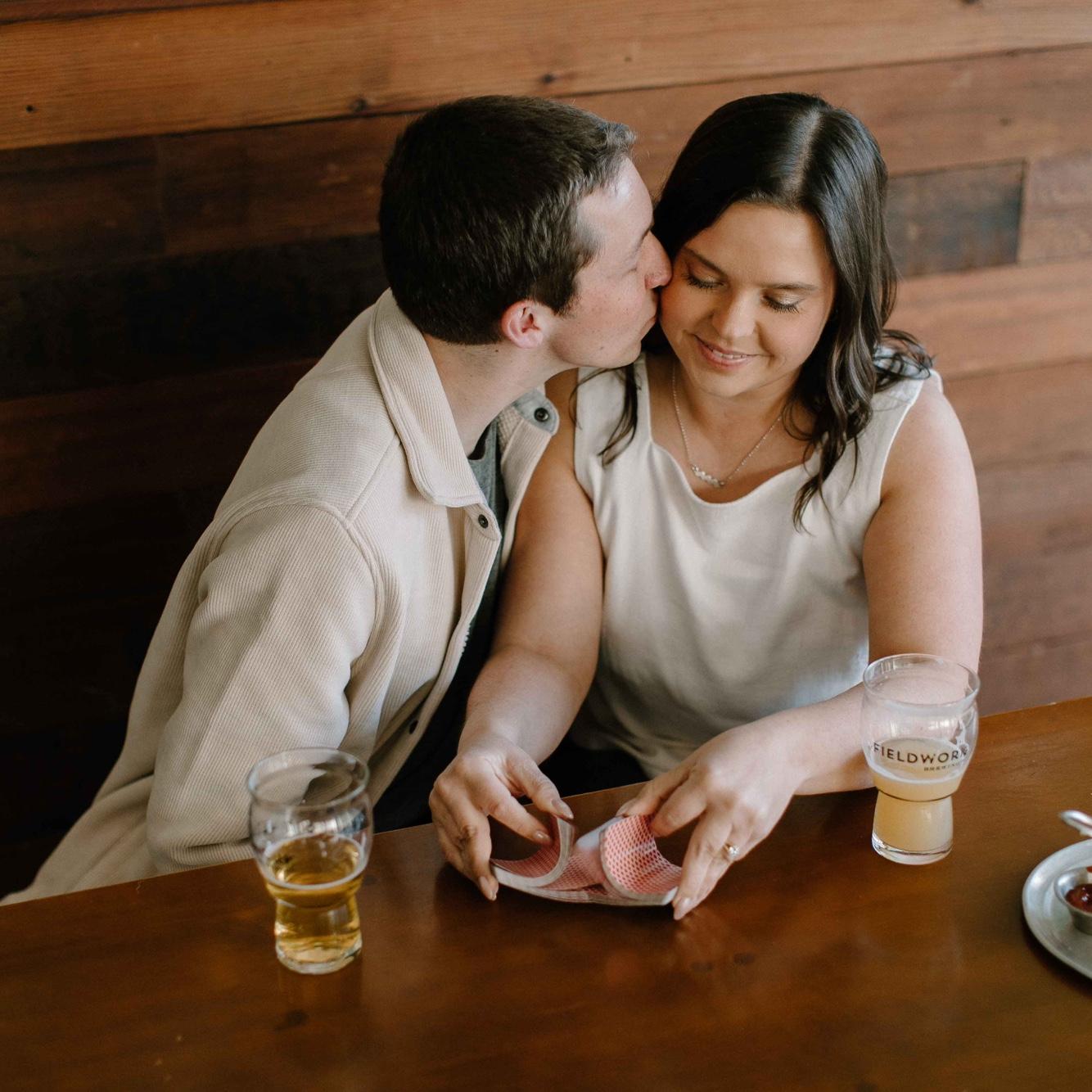 We took engagement photos in our favorite place, Fieldwork!