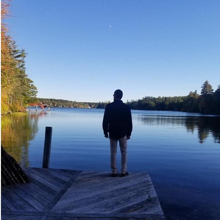 This was about 5 minutes before he proposed to me.  I was taking a beautiful shot of Lake Winipesaukee. Unbeknownst to me this is the exact spot where he asked me to marry him...I said YES :)