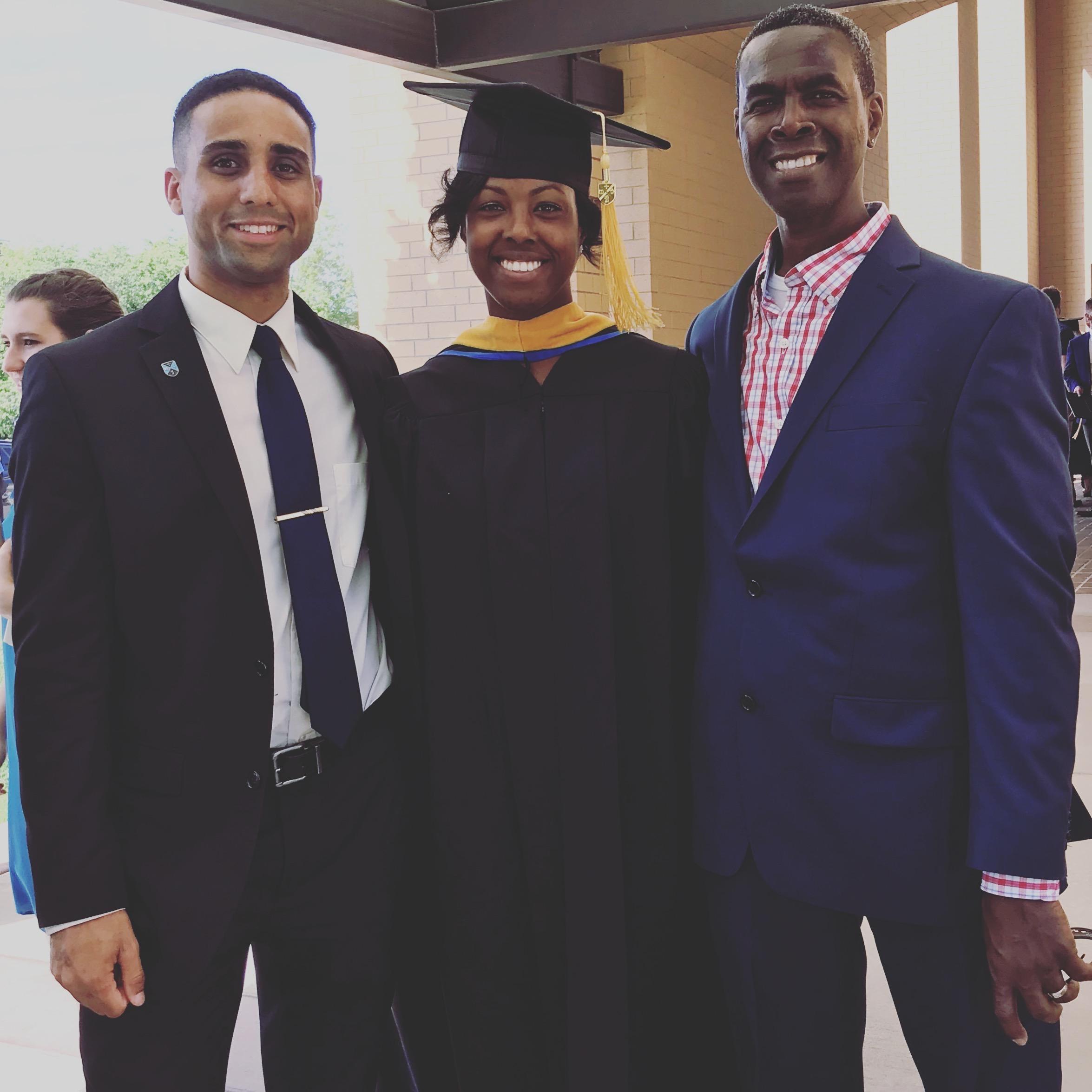 Victoria's graduation day. Daddy and Stephen <3