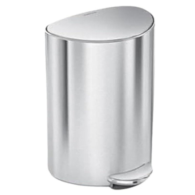 simplehuman 6L semi-Round Step can, Brushed Stainless Steel