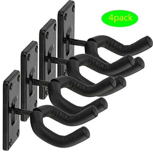 Guitar hanger Guitar hook Guitar holder Guitar wall mount hangers for Electric Acoustic and Bass Guitars 2 Pack Metal Square (4pack)
