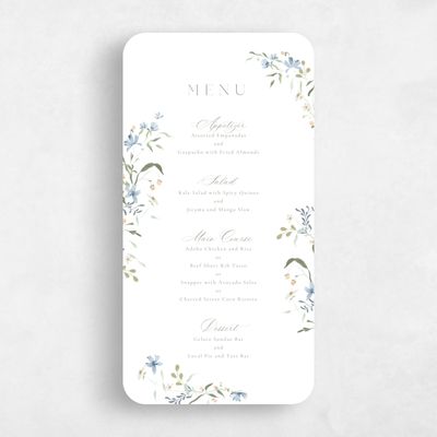 Blue Rounded Wedding Menu - Tansy