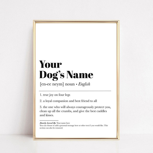 personalized dog wall art | dog lover gift | custom dog definition wall art | dog poster | dog art | kikiandnim | digital download