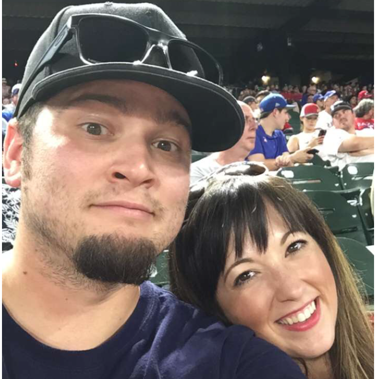 At our first MLB game together!  Angels v Rangers in 2019!