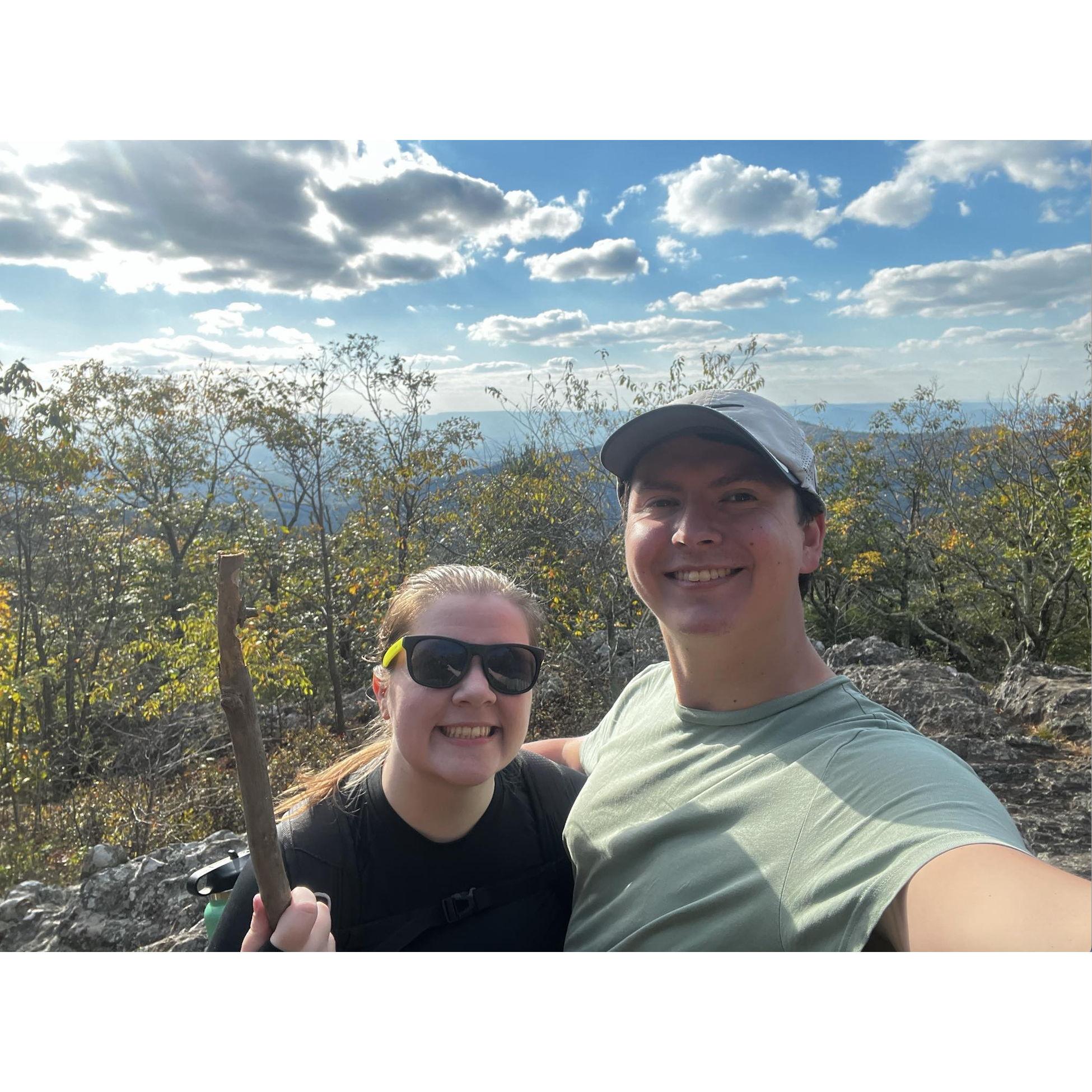 Our second official hard hike at Double Bear Rocks and our first camping trip!