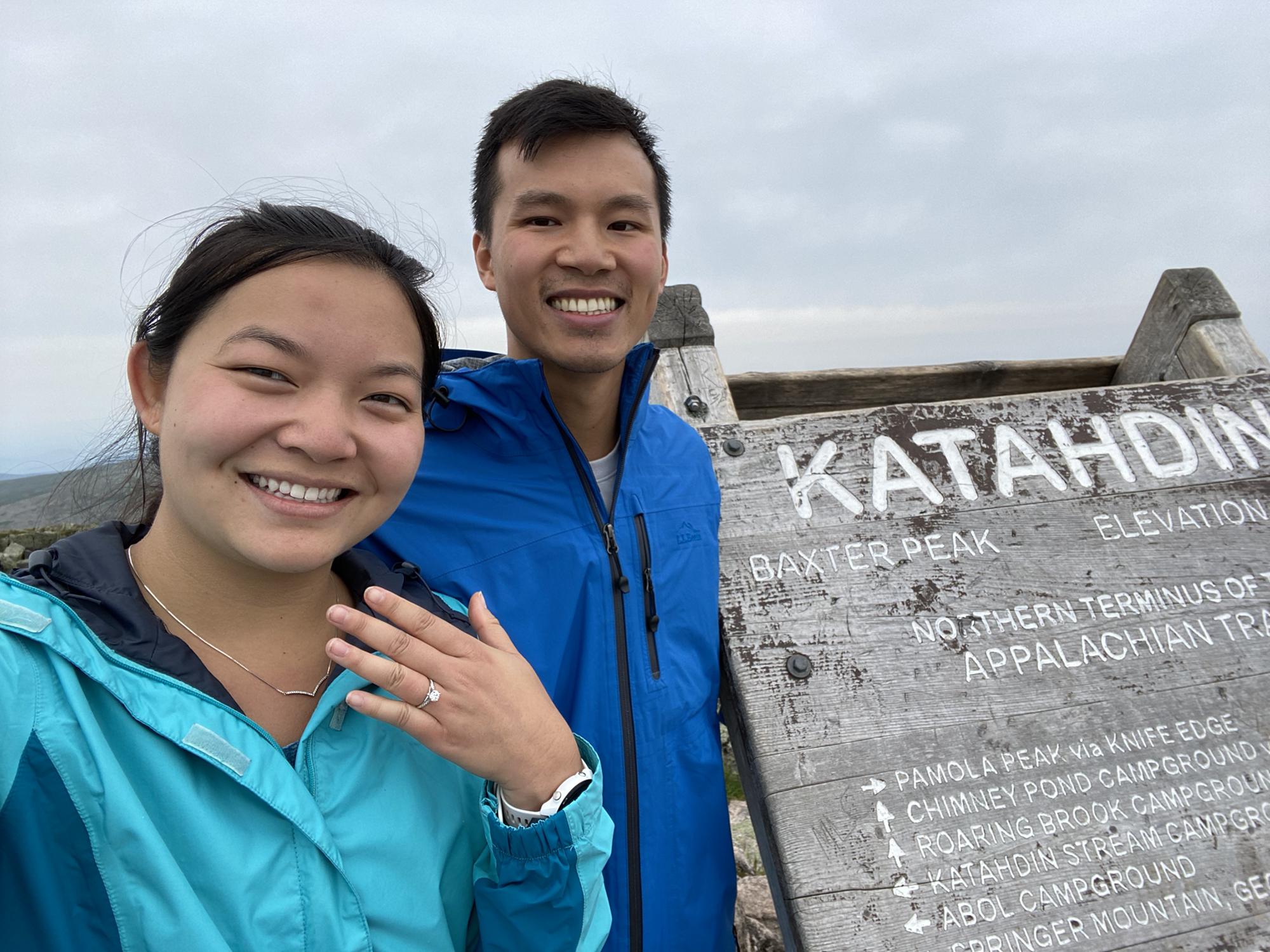 The proposal at the top of Mt. Katahdin