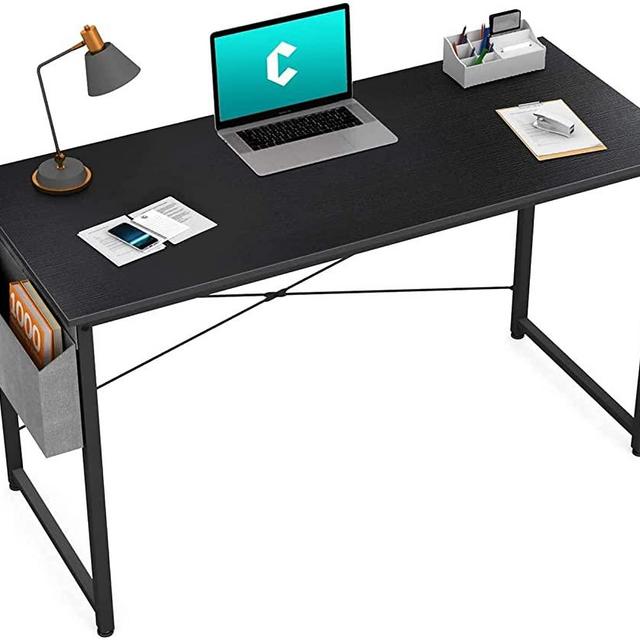 Cubiker Computer Desk 40 inch Home Office Writing Study Desk, Modern Simple Style Laptop Table with Storage Bag, Black