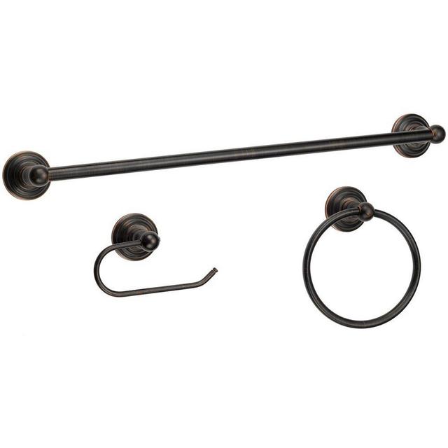 Designers Impressions 800 Series 3 Piece Oil Rubbed Bronze Bathroom Hardware Set