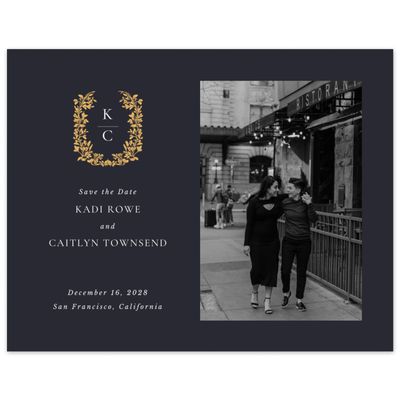 Black Greenery Wedding Digital Save the Date - Mirra Landscape