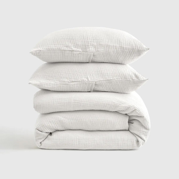 Organic Airy Gauze Duvet Cover Set | Quince in White