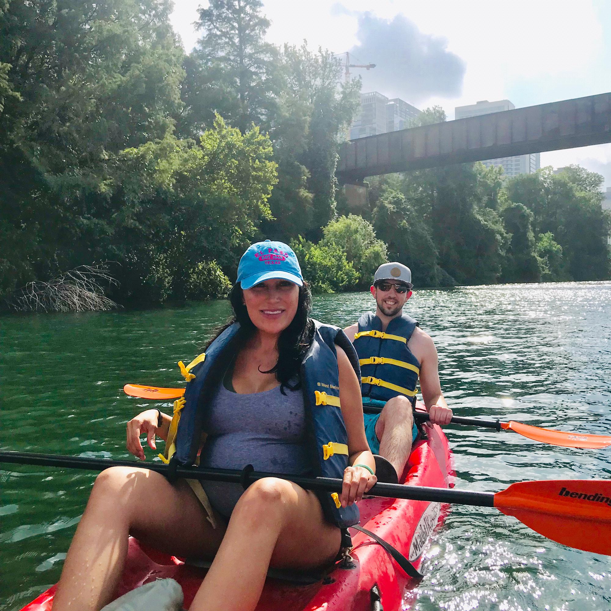 Our first time paddle boarding!