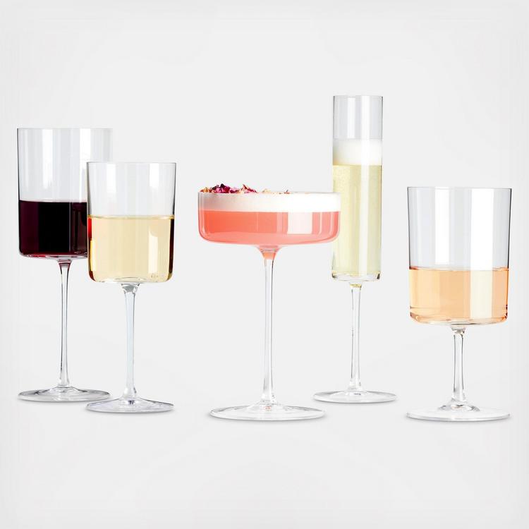 Crate and Barrel, Edge 12-Piece Mixed Wine & Champagne Glass Set