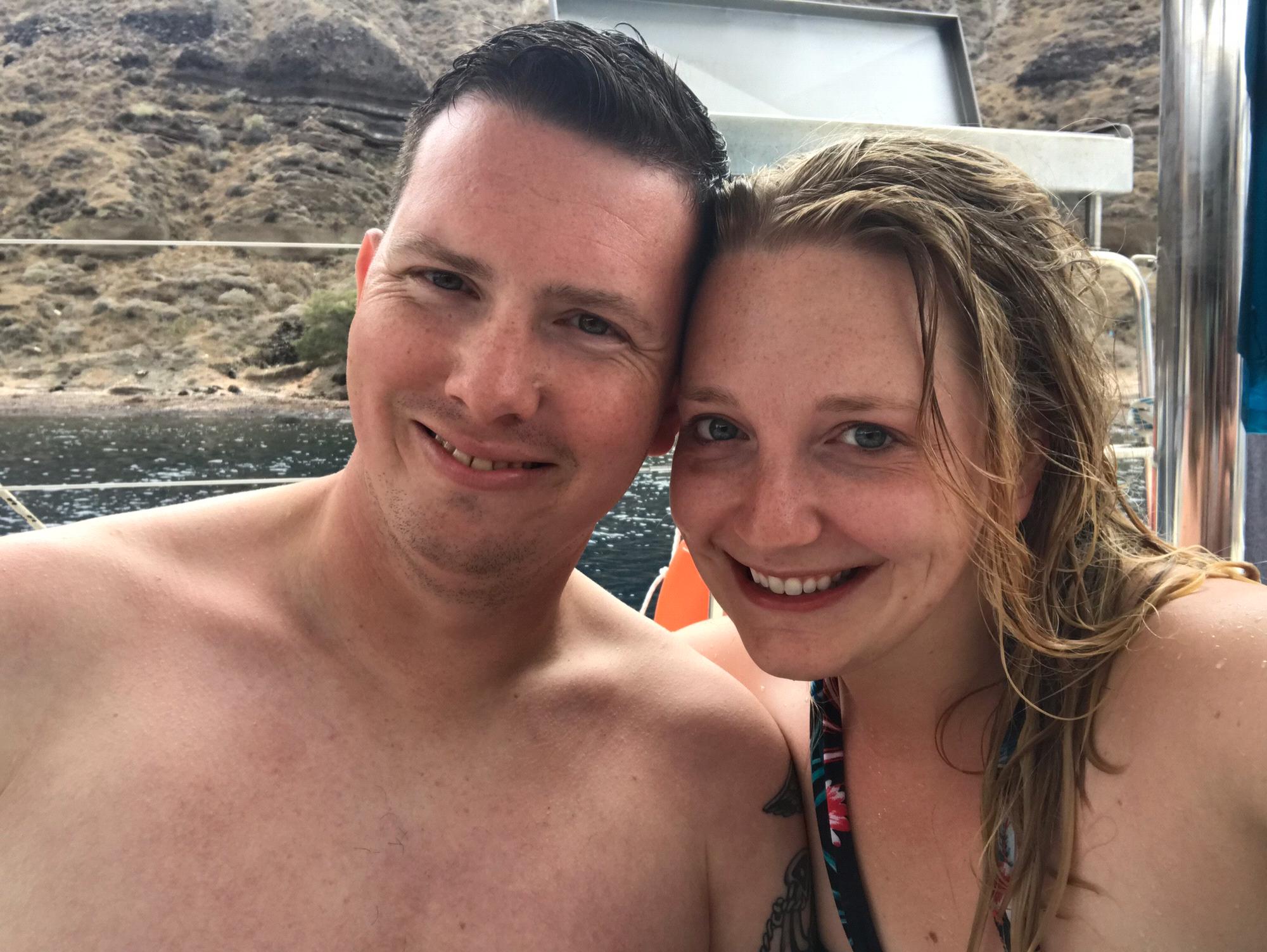 Swimming in Santorini