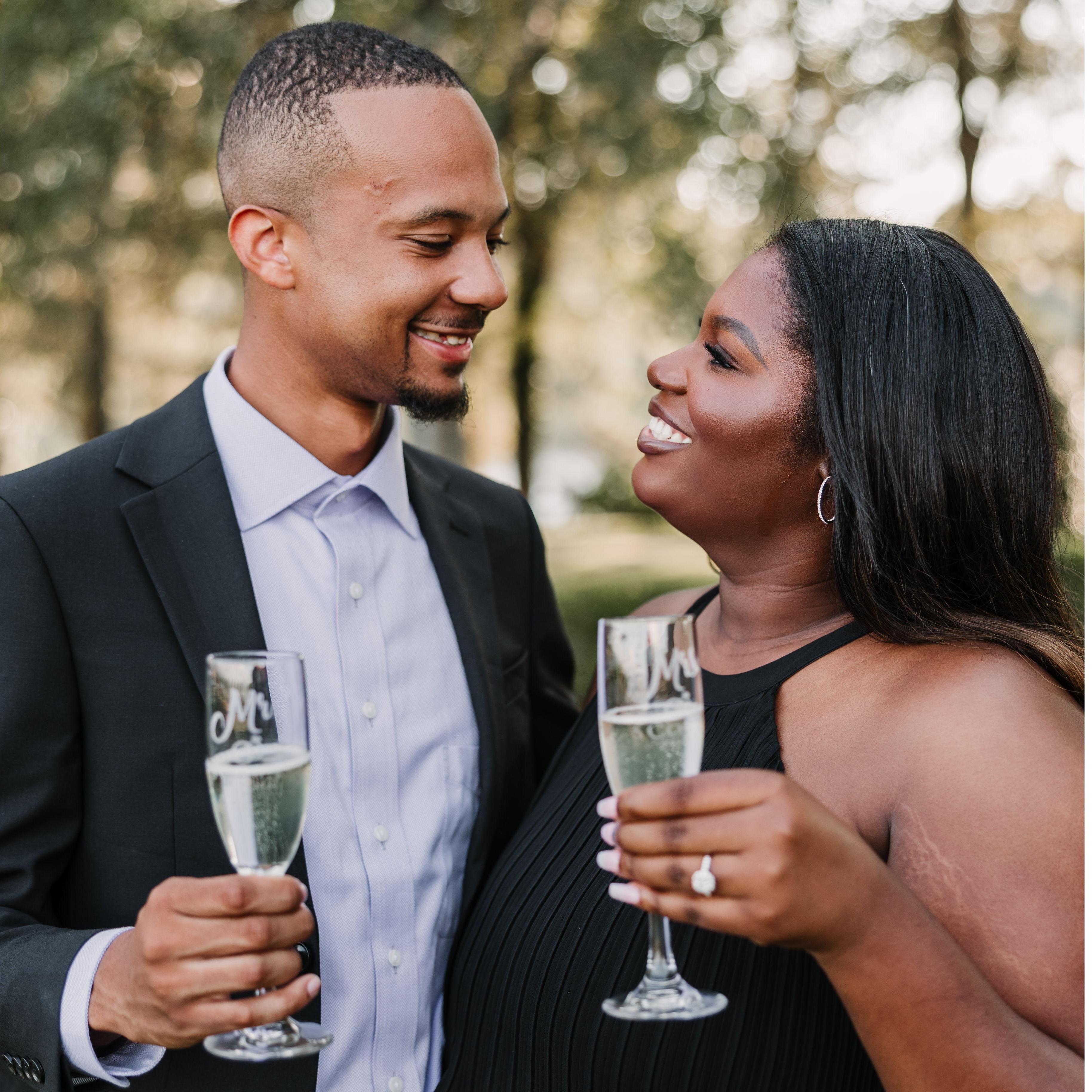 We are so excited to start this incredible journey together! Meet us at the aisle for the beginning of our forever. Cheers!