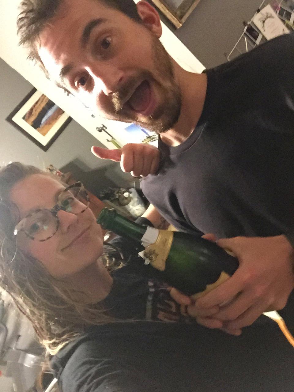 Chicago 2018 - the night we booked our venue. It was very stressful and deserved champagne.