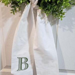 Monogram Wreath Sash - Moss Green, B