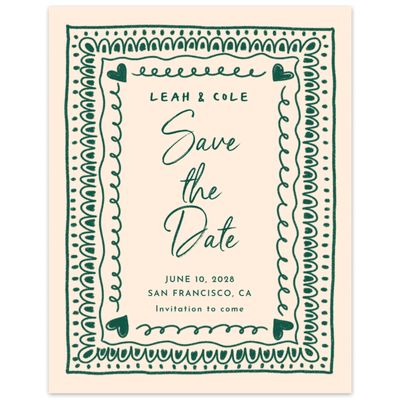 Buttercream, Beige Wedding Digital Save the Date - Ceres Portrait