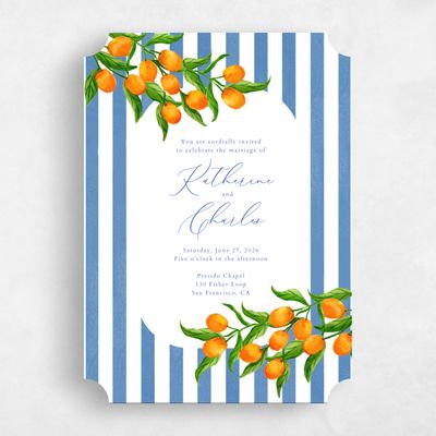 Blue Ticket Wedding Invitation - Tropea Classic