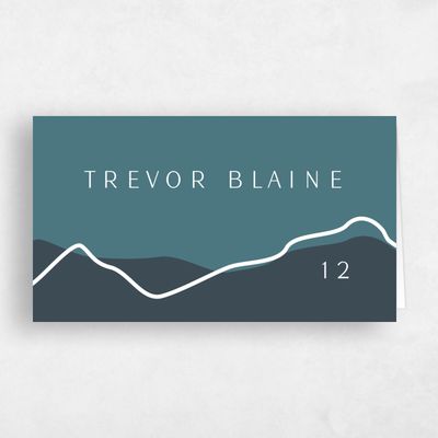Blue Destination Wedding Place Card - Cedarcrest