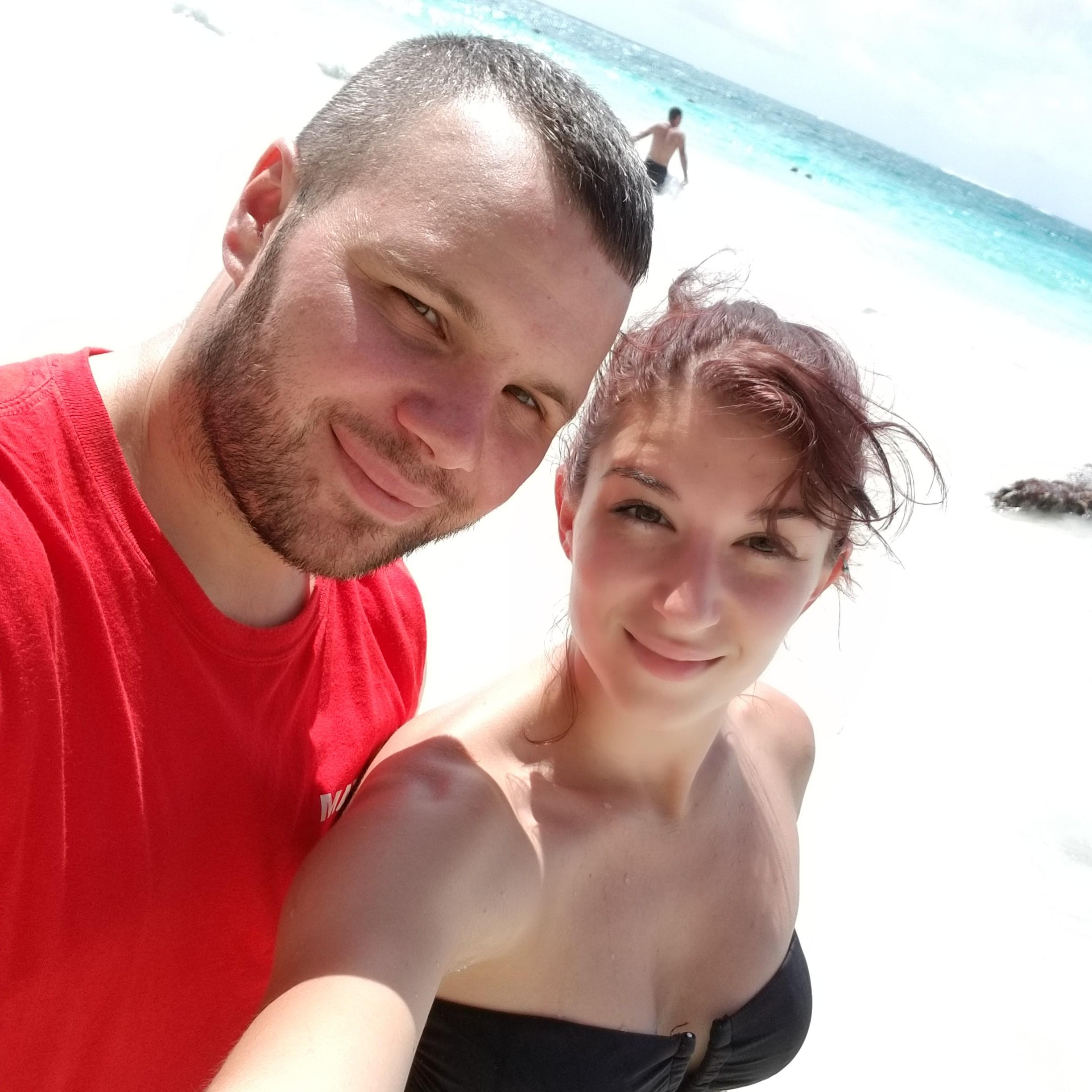 On the beach of the Mayan temple in Cancun.