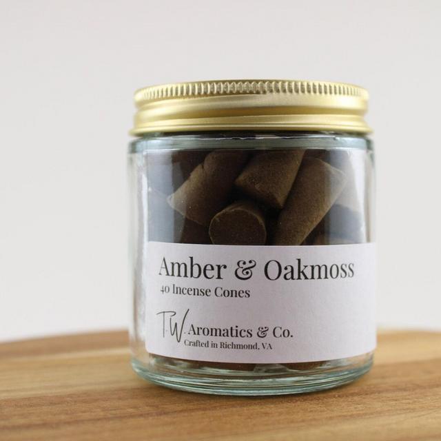 Amber and Oakmoss Scented Incense Cones -...