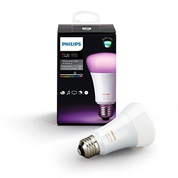 Philips Hue White and Color Ambiance A19 60W Equivalent Dimmable LED Smart Bulb (3rd Generation, Compatible with Amazon Alexa, Apple HomeKit, and Google Assistant)