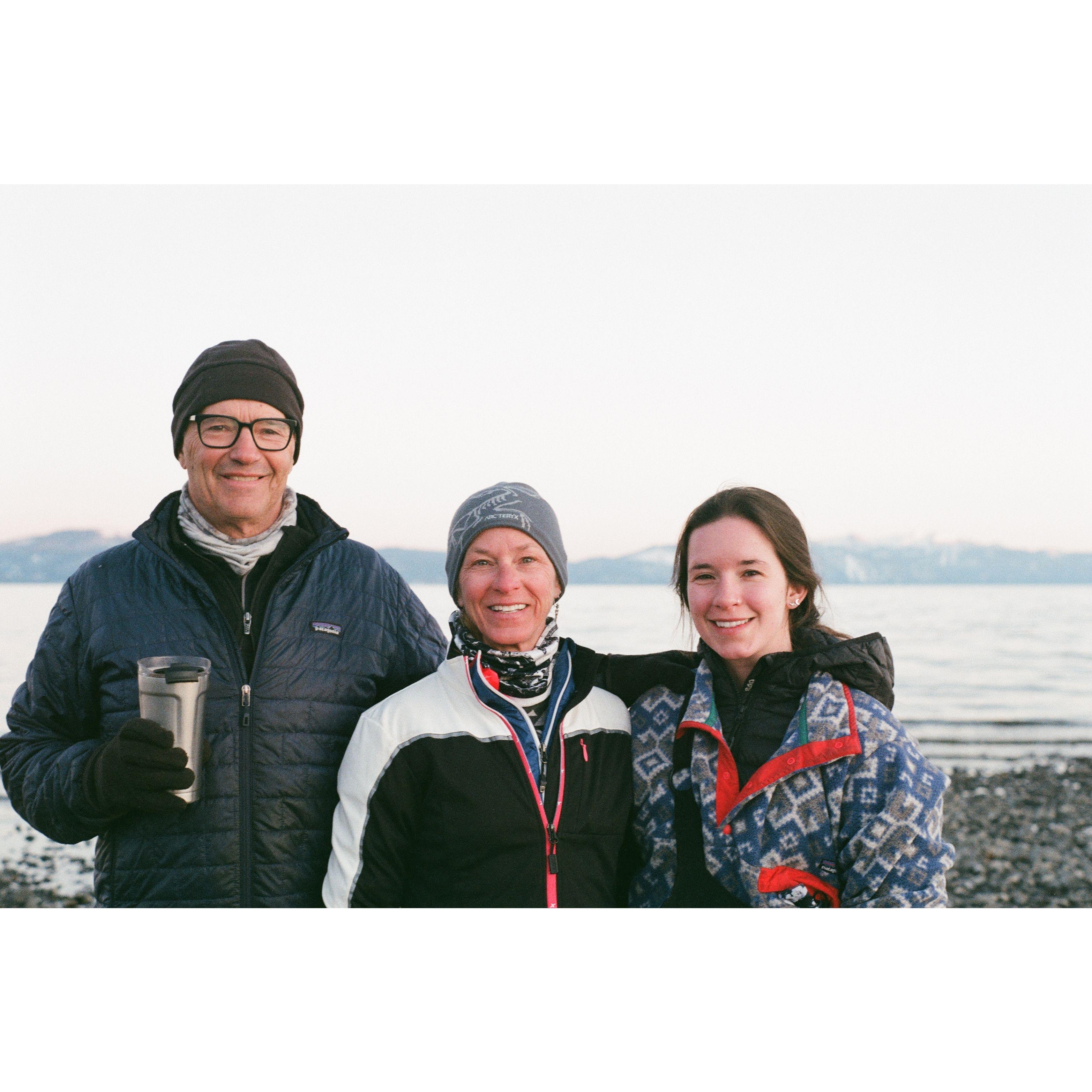 Tessa's parents, Dan and Laurie, out for a visit in Tahoe after Tessa broke her arm in early 2021