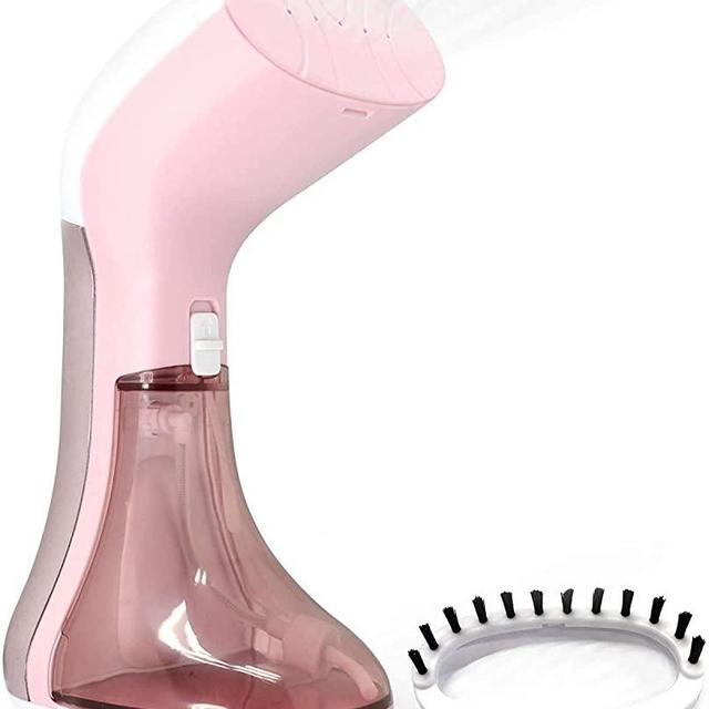 Mini Handheld Steamer for Clothes Garment, Portable Travel Garment Steamer, Powerful Iron Wrinkles Remover for Travel/Home, Compact Iron Steamer for Clothing, Any Fabrics, IDEER (Pink1)