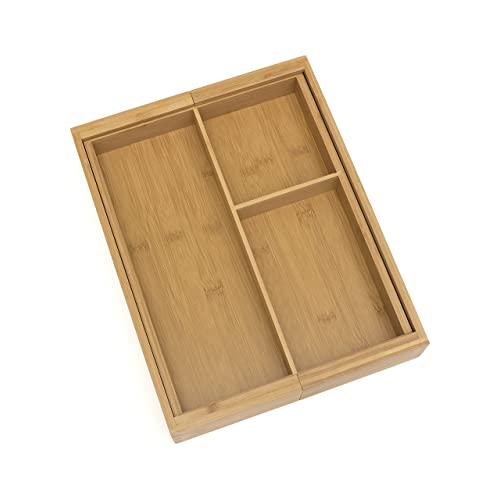 Lipper International 8893 Bamboo Wood Expandable to 17" Gadget Tray and Drawer Organizer