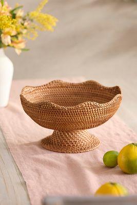 Scalloped Rattan Bowl