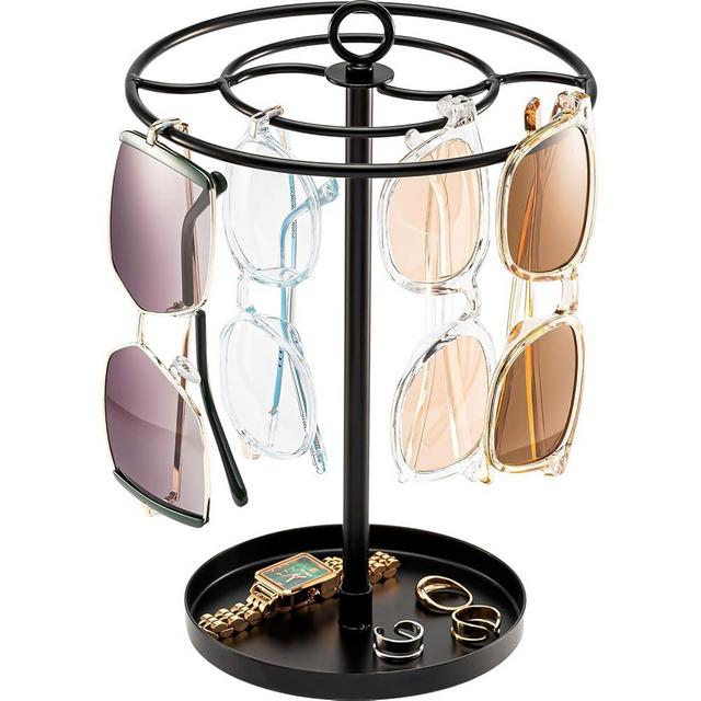 ProCase Sunglasses Organizer Glasses Holder Eyeglasses Stand, Upgraded Large Capacity Sunglass Storage with Metal Frame and Base, 360 Rotating Eyewear Display Rack for Tabletop, Up to 20 Pairs -Black