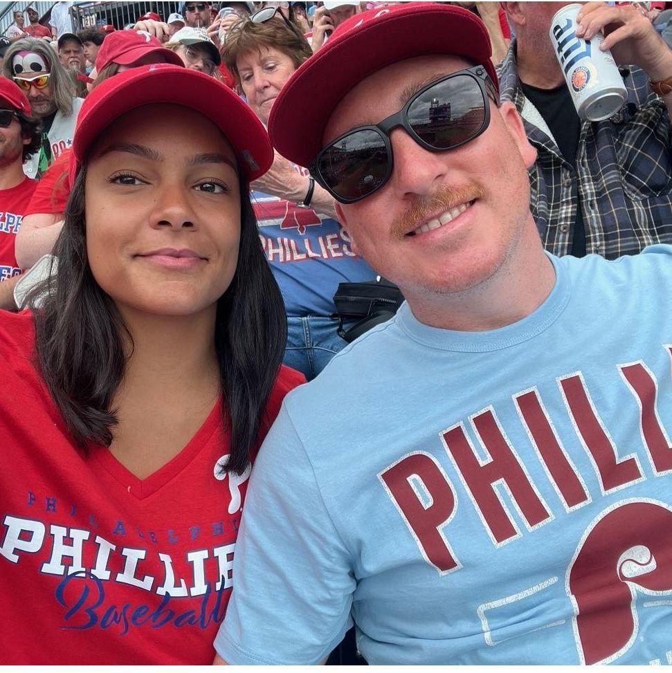 Phillies game with the family! (Featuring Trish's guest appearance in the background)