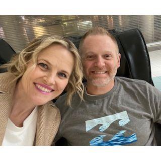 Trying out some massage chairs at the mall. The chairs were not our favorite.