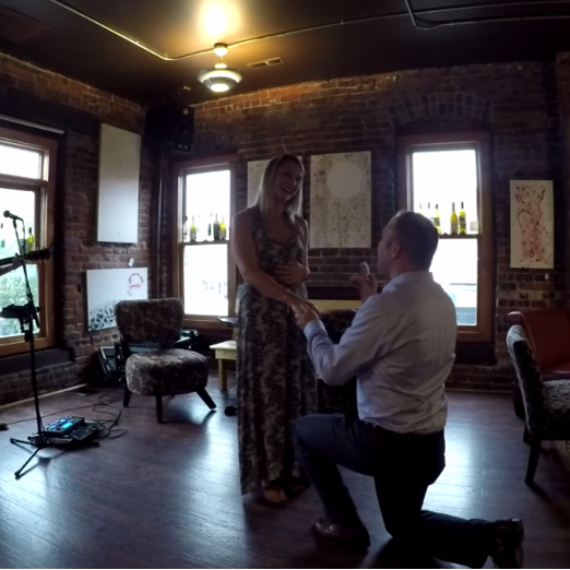 The night we got engaged at Della Viti Wine Bar!