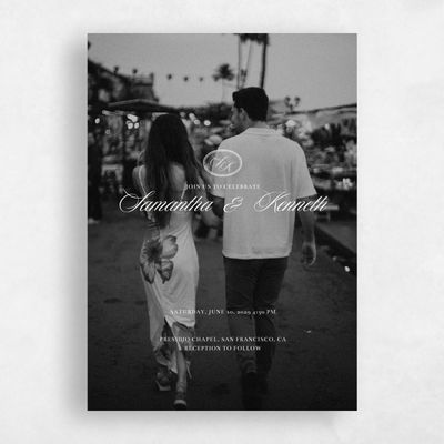 White Photo Wedding Invitation - Cillian Photo