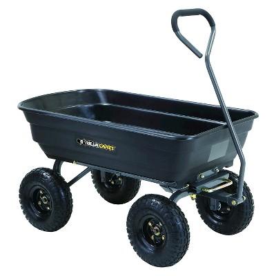 Gorilla Carts Poly Garden Dump Cart with Steel Frame and Pneumatic Tires, 600-Pound Capacity