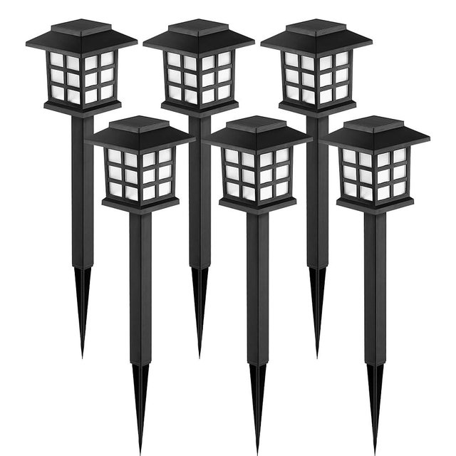 GIGALUMI Solar Outdoor Lights，6 Pack LED Solar Lights Outdoor Waterproof, Solar Walkway Lights Maintain 10 Hours of Lighting for Your Garden, Landscape, Path, Yard, Patio, Driveway