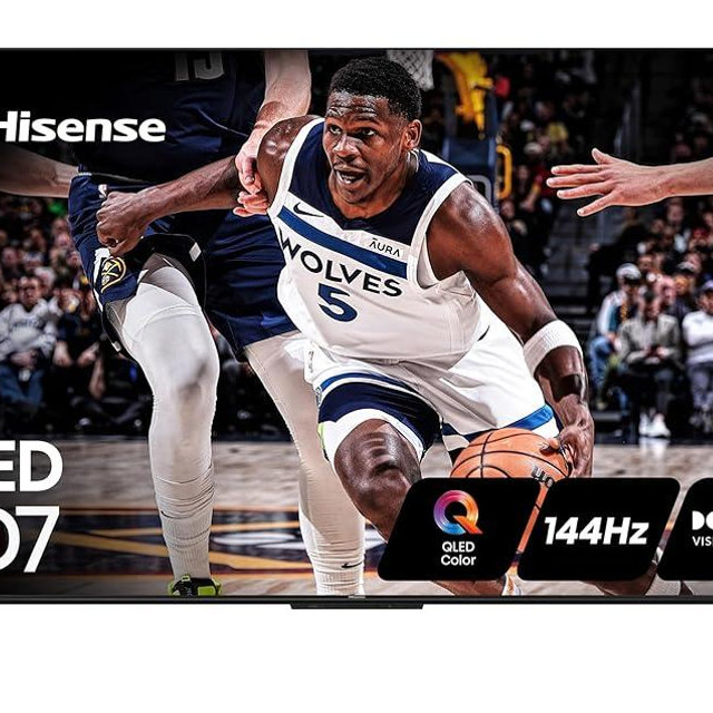 Hisense 85-Inch Class QD7 Series QLED 4K UHD Google Smart TV (85QD7N, 2024 Model) - QLED, Native 144Hz, Motion Rate 240, Direct Full Array, Game Mode Pro, Alexa Compatibility