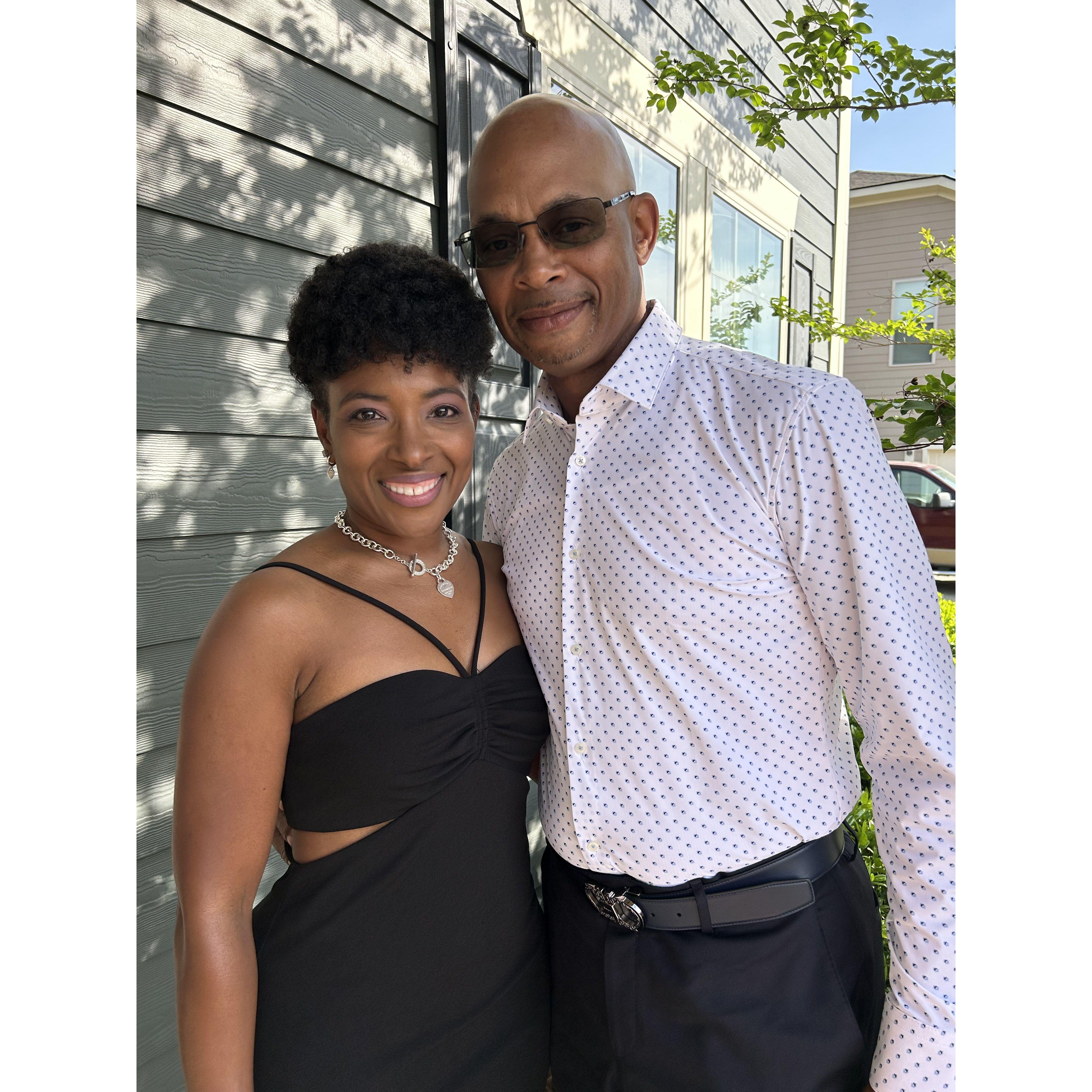 On our way to dinner April 19, 2025 - the night he proposed