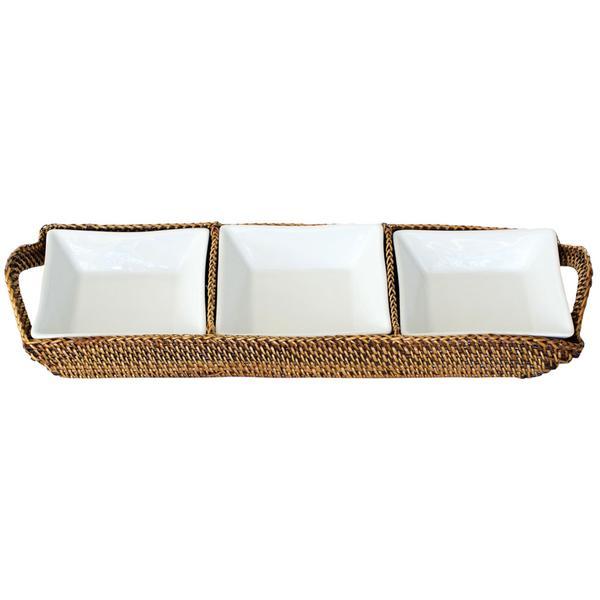 Hive | Rectangular Tray with 3 Square Dishes