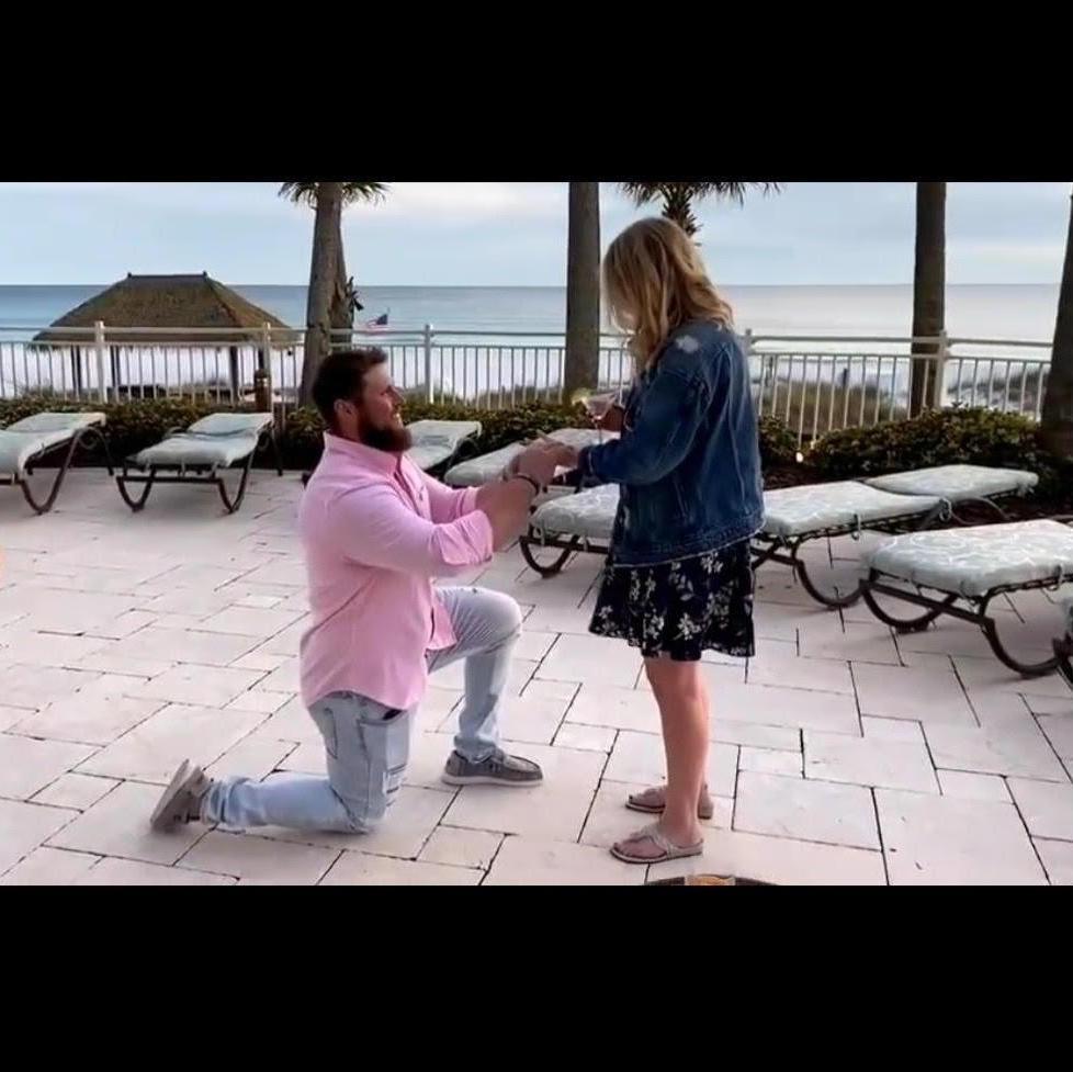 Our engagement in Destin Florida on my birthday, March 13.