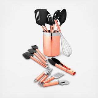 15-Piece Copper Kitchen Tool & Caddy Set