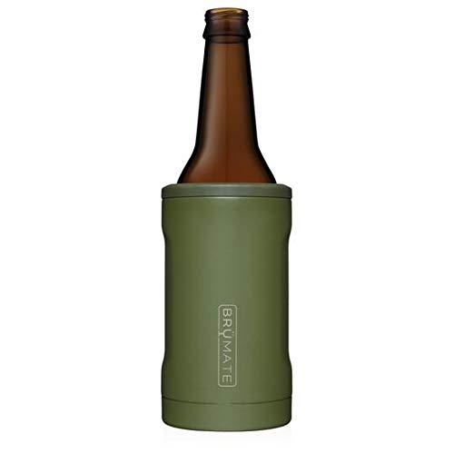 BrüMate Hopsulator BOTT'L Double-walled Stainless Steel Insulated Bottle Cooler for 12 Oz Bottles (OD Green)