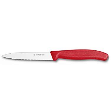 Victorinox 6.7731 6.7731US1 4 Inch Swiss Classic Paring Knife with Serrated Edge, Spear Point, Red, 4"
